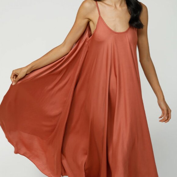 Silk + Salt "Go with the Flow" Maxi Dress - Burnt Orange - Picture 7 of 8